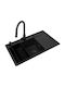 Pyramis Camea 1B 1D L Drop-In Küchenspüle aus Flüssigem Granit mit Wasserhahn M79xP50cm Schwarze