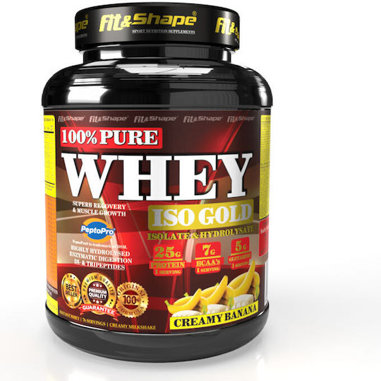 Fit & Shape 100% Pure Whey Iso Gold Protein Whey with Flavor Creamy Banana 2.27kg