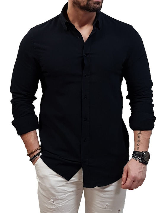 Vittorio Artist Men's Shirt Linen Black