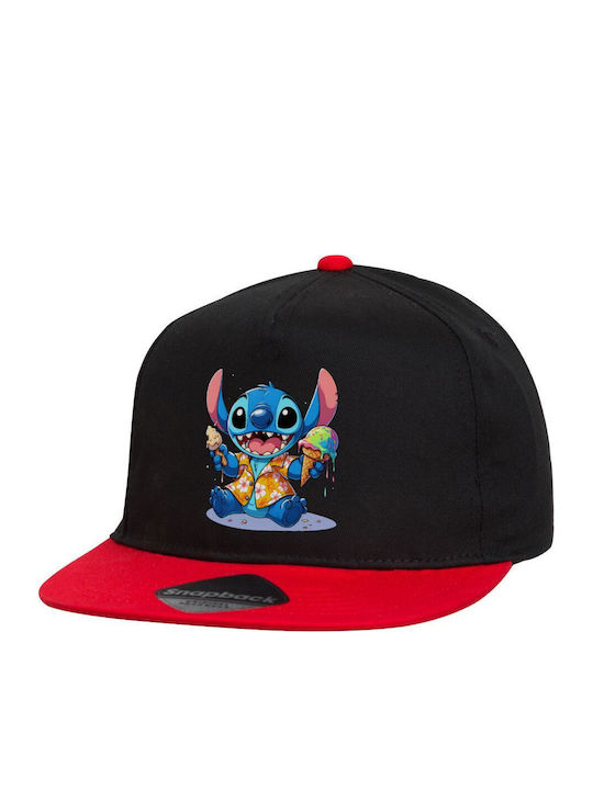 Beechfield Παιδικό Καπέλο Jockey Υφασμάτινο Stitch Ice Cream Μαύρο