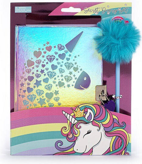 Tri-Coastal Design Caiet Pentru Copii Unicorn Holografic cu Caiet și Lacăt Multicolor