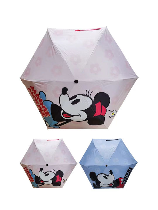 Mickey & Friends Παιδική Ομπρέλα Σπαστή Ροζ