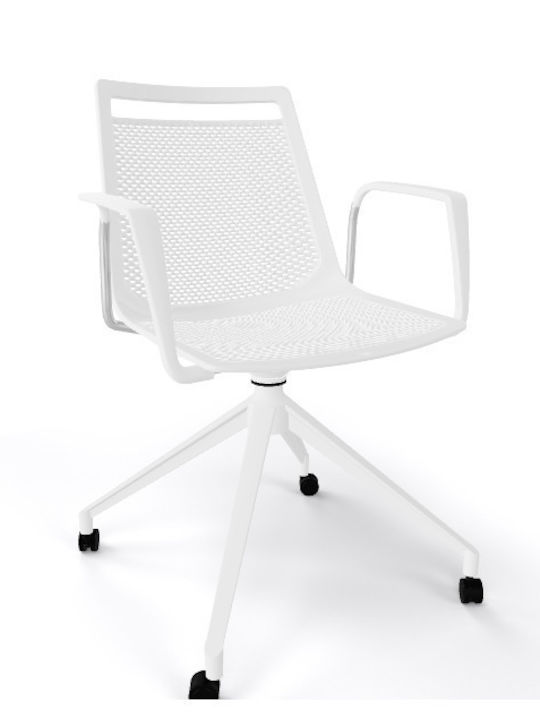 Fotoliu Vizitator Akami în Culoare Alb 72.5x72.5x83.5cm 1buc