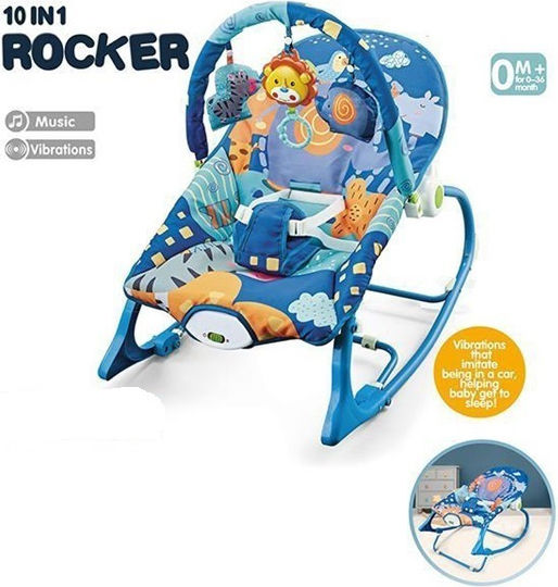 Electric Relax pentru Bebeluși Elefănțel cu Muzică și Vibrații Albastru pentru Copil până la 18kg