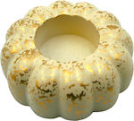 Decoratiune pentru nunta din ceramica, design de dovleac, culoare bej-auriu, 8cm X 4.5cm, M3001s