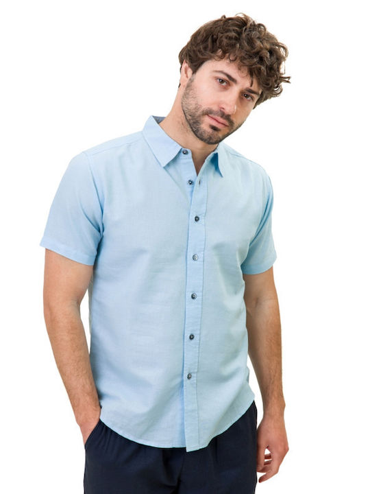 Natural Line Men's Shirt Short Sleeve Linen Silicon