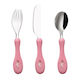 Cryspo Trio Baby Cutlery Set Ballet Pale made of Metal 3pcs