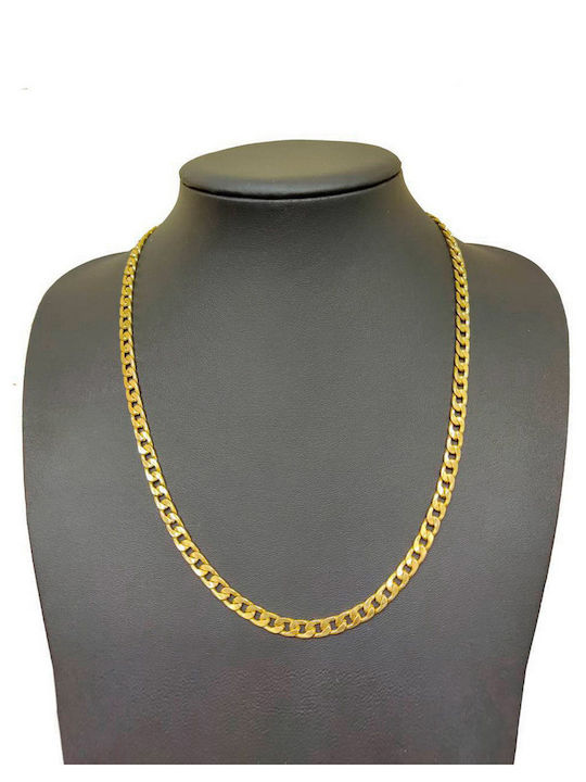 Kostibas Fashion Αλυσίδα Λαιμού από Ατσάλι Επιχρυσωμένη Μήκους 60cm
