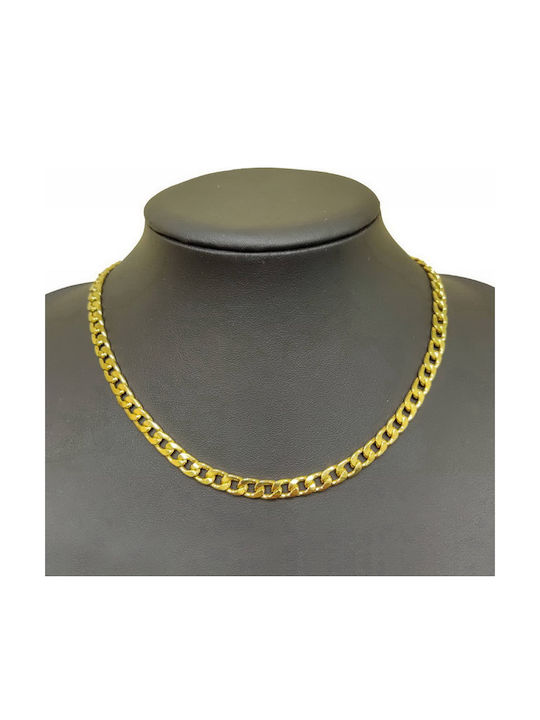 Kostibas Fashion Αλυσίδα Λαιμού από Ατσάλι Επιχρυσωμένη Μήκους 50cm