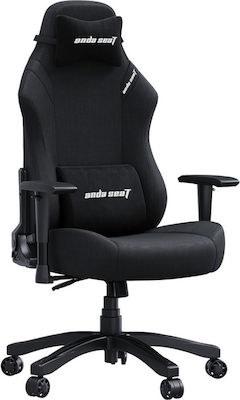 Anda Seat Luna Large Υφασμάτινη Καρέκλα Gaming με Ρυθμιζόμενα Μπράτσα Μαύρη