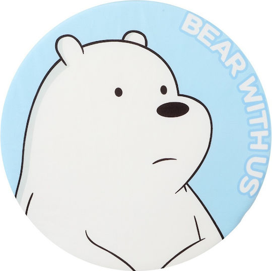We Bare Bears Кръгла Детска Декоративна Възглавница Екрю Ф40см