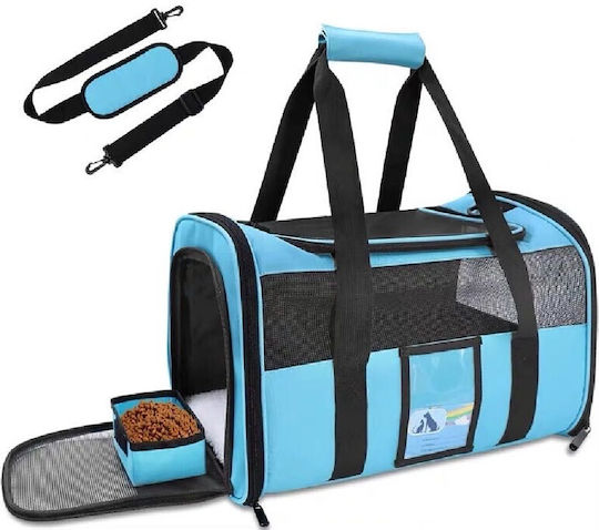 Ikaros Blue Pet Carrier Bag with 4 Mesh Side Windows 45x30x30cm Ikaros 2064799