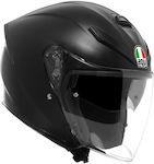 AGV K5 Jet Evo Mono Negru mat Cască de motocicletă Jet ECE 22.06 1350gr cu vizor solar