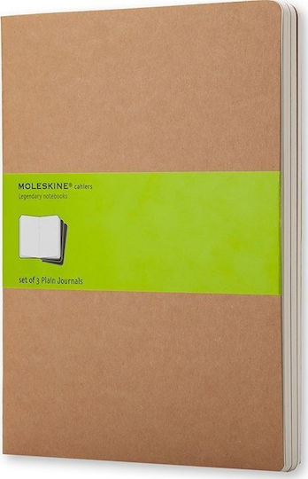 Moleskine Set 3 Notebooks 16 Sheets with Blank Pages Beige