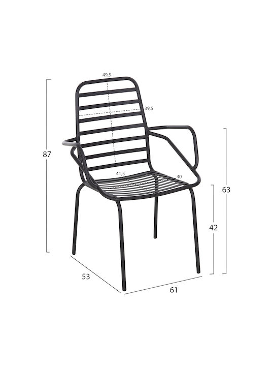 Scaun De Exterior Metalic Free Negru 61x53x87cm