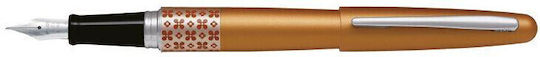 Pilot Mr Retro Pop Collection Fountain Pen Metallic Orange Flower Ring Medium Nib 4902505505058 Nibs Medium
