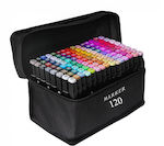 Set 120 Markers Zola 2 Thin Thick Ends Storage Bag Multicoloured