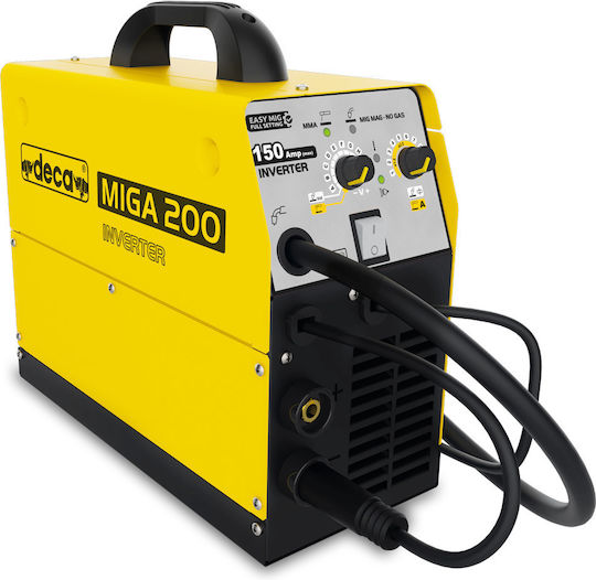 Deca MIGA 200 Ηλεκτροκόλληση Inverter MIG με Μέγιστο Ρεύμα Συγκόλλησης 150A και Κύκλο Εργασίας 80%