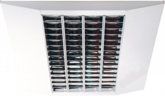 DIL Fluorescent Ceiling Light with 4 Light Bulb Places T5 Shape for G5 Base L50xD12xH7.9cm