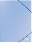 Plastic Folder with Elastic Band Pastel Blue & Blue 25x35 Typotrust