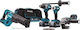 Makita DK0126G401 Σετ Γωνιακός Τροχός, Δραπανοκατσάβιδο, Παλμικό Κατσαβίδι & Σπαθοσέγα Brushless 40V με 2 Μπαταρίες 4Ah και Θήκη
