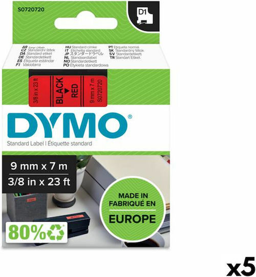 Dymo 40917 Etikettendrucker-Band 7m x 9mm in Rote Farbe Kompatibel mit Dymo D1