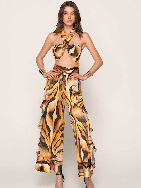 Mairis Γυναικεία Υφασμάτινη Παντελόνα Λεοπάρ Leopard
