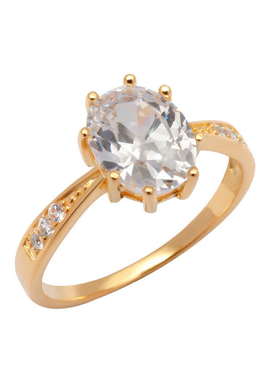 Silverline Single Stone from Gold Plated Silver
