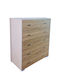 Comodă Dormitor Din Lemn Cu 5 Sertare Bicolor 115x45x90cm