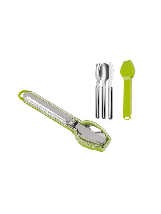 I-Total Besteckset Edelstahl Grün 3Stück