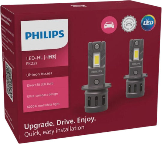 Philips Lamps Car Ultinon Access H3 Canbus LED 6000K Cold White 12V 13W 2pcs