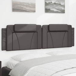 vidaXL Kopfstütze für Betten mit Leder Grau 180cm