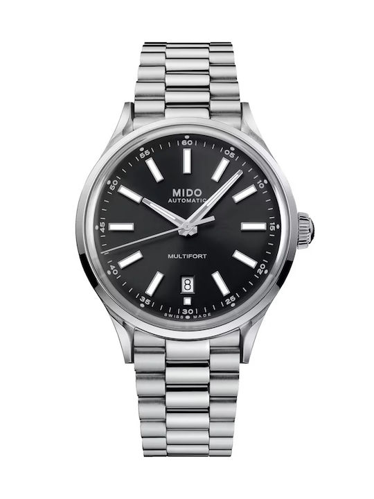 Mido Watch Battery with Silver Metal Bracelet