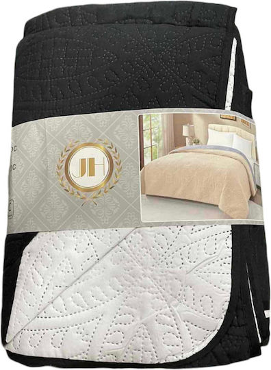 Coverlet Single Microfiber Black/White 160x240cm