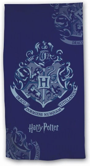 Prosoape de plajă pentru copii cu emblemă Hogwarts albastră Harry Potter, 70x140cm