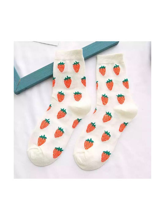 Colorful Socks with Strawberry Designs 35-40