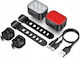 Bicycle Light Set Zola Front Rear Usb Ip65 Usb Type-c Cable Square Pattern 6 Lighting Modes
