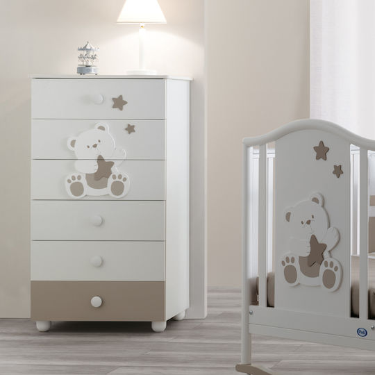 Baby Kommode mit 6 Schubladen Weiß 69x48x126cm Baby Kommode mit 6 Schubladen Weiß 69x48x126cm