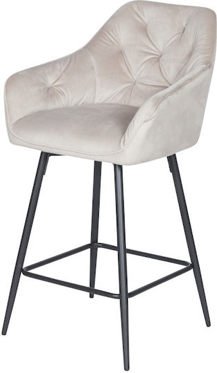 Stool Bar Upholstered with Fabric Lazio Latte