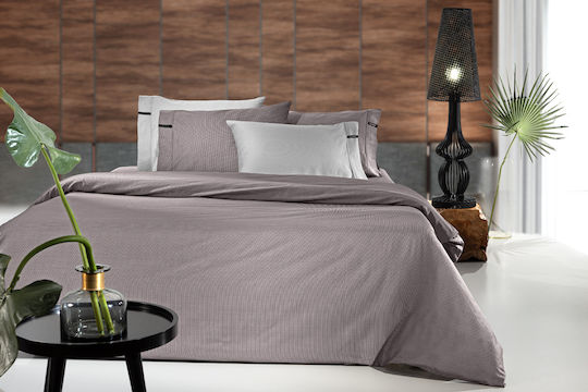 Guy Laroche Duvet Cover Cotton Satin Single 165x225 Minimal Melanze