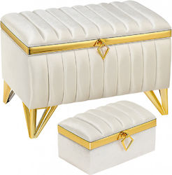 Novaker Ivory Velvet Baptism Chest Box 65x40x45cm