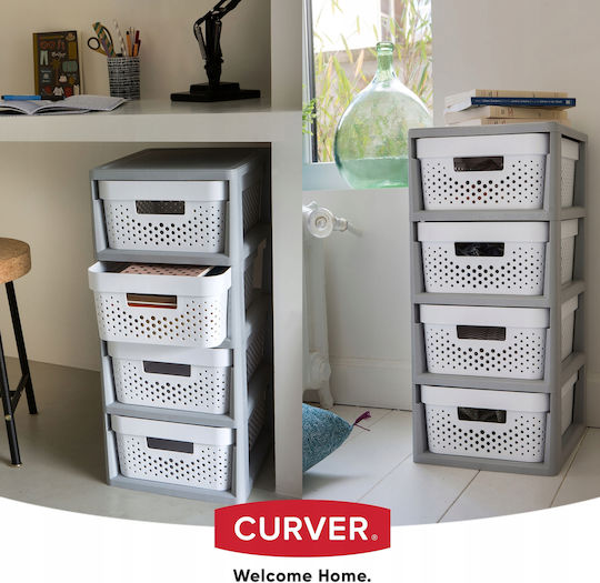 Curver Τρόλεϊ Πλαστικό 4 Θέσεων Λευκό 231556