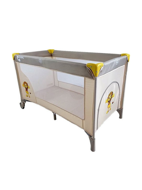 Playpen with Mattress Beige 120x60cm