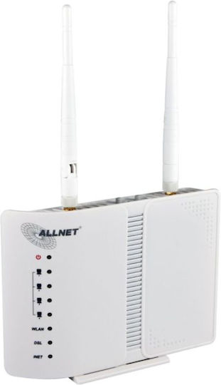 Allnet ALL-WR02400N Ασύρματο ADSL2+ Modem Router Wi‑Fi 4 με 4 Θύρες