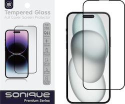 Sonique Hardy Glass 2.5D Full Glue Tempered Glass Μαύρο (iPhone 15 Plus)