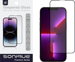 Schwarzes Sonique Premium Serie HD Vollabdeckung 9H gehärtetes Glas Apple iPhone 13 Pro Max iPhone 14 Plus