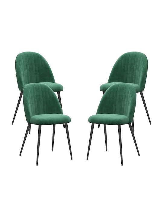 Καρέκλες Τραπεζαρίας με Υφασμάτινη Επένδυση Πράσινο 4τμχ 50x52x83εκ.