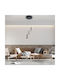 GloboStar ZANE Black LED Pendant Ceiling Light with Warm to Cool White Light 60x20x20cm