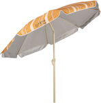 Estia Save the Aegean Foldable Beach Umbrella Diameter 2m with UV Protection and Air Vent Sunscape Mirage