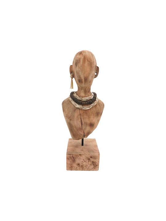 Inart Decorative Bust made of Wood 17x12.5x44cm 1pcs